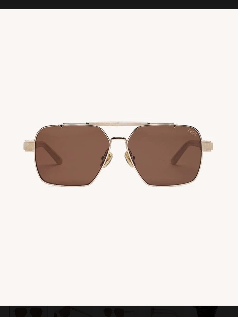 Dezi Gold-Trim Brown Lens Women's Sunglasses